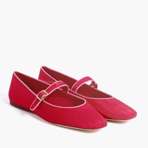 Loeffler Randall Pink Mary Jane Flats with White Trim